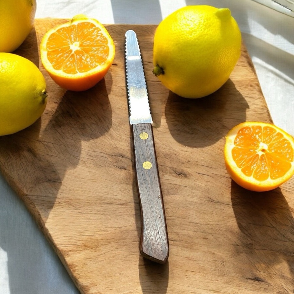 Vintage Geneva Forge Grapefruit Knife Wood Handle